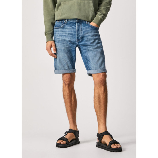 Pepe Jeans Ανδρική βερμούδα Callen Worn Out Denim Shorts